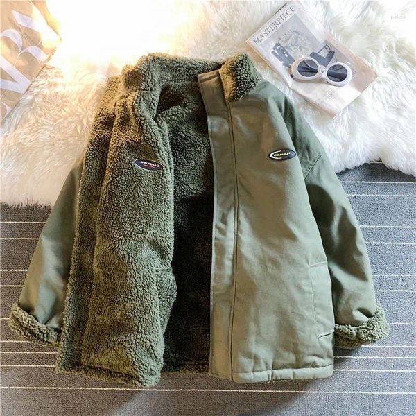 Männer Jacken Männliche Jacke Mäntel Übergroßen Casual Fleece Mantel Männer Oberbekleidung Lamm Wolle Streetwears Winter Frauen