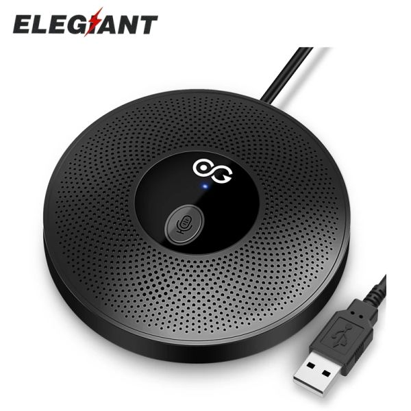 Mikrofonlar Elegiant EGM02 USB Bilgisayar Mikrofon Kondenser PC Masaüstü Dizüstü Konferansı Konferans Toplantısı için Çok yönlü mikrofon kaydı