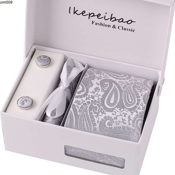 Designer-Krawatte 8,5 cm Business-Herren-Set Polyester Geschenkbox Cashew-Nüsse Wxor