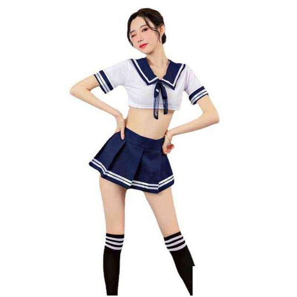 Pigiama sexy 4XL Plus Size Uniforme da studente scolastico Studentessa giapponese Costume da cameriera erotico Minigonna Vestito Y Cosplay Lingerie esotica Dhip3