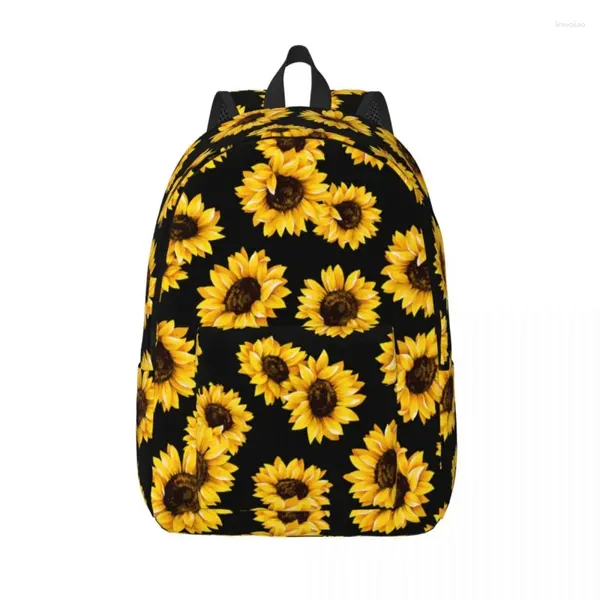 Sacos de armazenamento Daisy Flower Mochila para Homens Mulheres Adolescentes High School Business Daypack Laptop Computador Canvas Presente