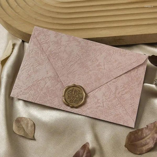 Confezione regalo 5 buste rosa rosso arancione per blocchetti da lettera Carta vintage per inviti per feste di matrimonio, copertina Kawaii Cash