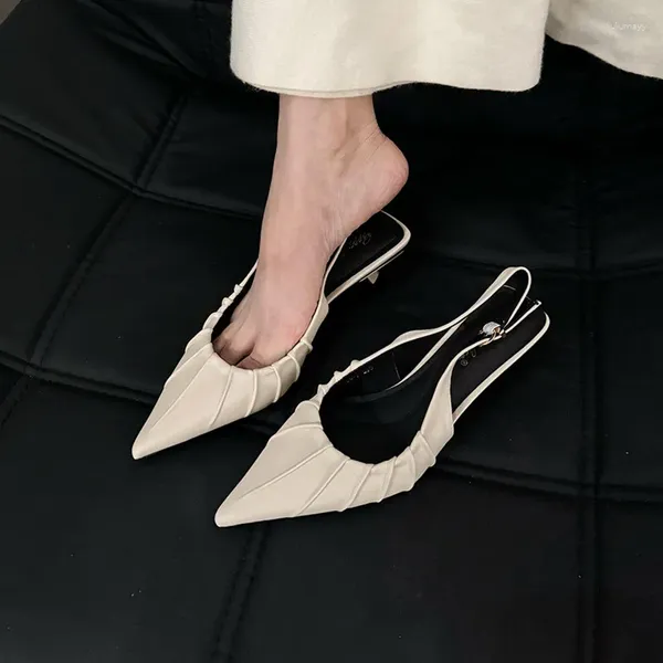 Sandalen Bailamos Marke Frauen Sandale Schuhe Mode Punkt Zehe Damen Elegante Slingback Med Ferse Kleid Pumpen Mujer