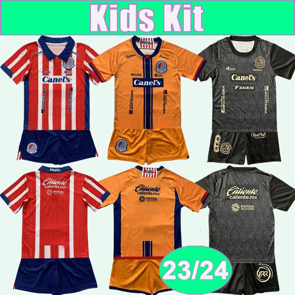 23 24 Atlético de San Luis Kit Kids Futebol Jerseys J. GUEMEZ SANABRIA L. BONATINI Home Away 3º Camisas de Futebol Uniformes de Manga Curta