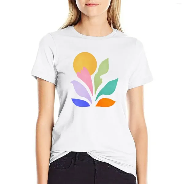 Damen-Poloshirts Sun Leaves: Matisse Pastel Series 04 T-Shirt Sommerkleidung Plus Size Tops T-Shirts für Frauen