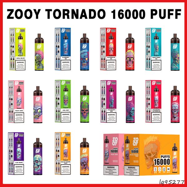 EU-Lager Einweg-elektronische Zigarette ZOOY Tornado 16000 Mesh Coil Ölkerntrennung Vapers Tornado-Stift-Stil E-Zigarette Großhandel E-Zigarette