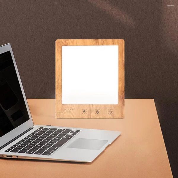 Luzes da noite lâmpada de terapia de luz escritório desktop ajustável 10000lux led sol com função de memória temporizador para potherapy touch