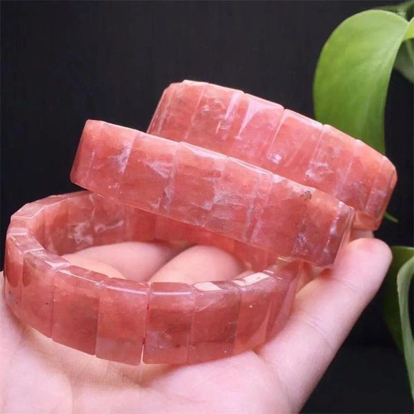 Link pulseiras 14mm natural laço vermelho jade pulseira moda cristal quartzo pedra preciosa jóias reiki cura presente para mulher 1pcs