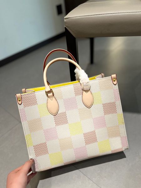 Borse di nuova marca Borsa shopping da donna Borsa tote Borsa a tracolla con pochette a tracolla con motivo a quadretti in vera pelle