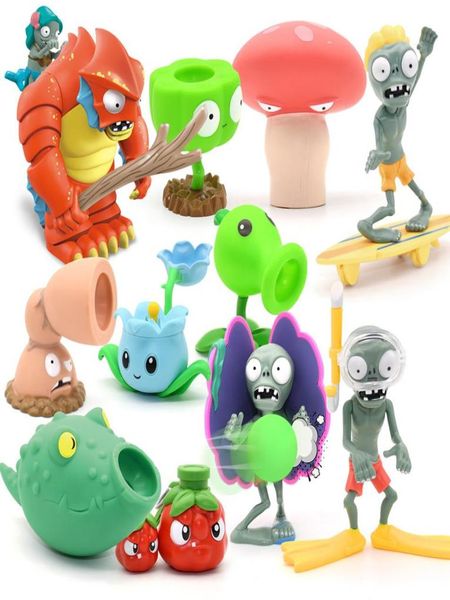 Plants vs zombis 2 Big wave Beach guacodile snorkel shell surfista zumbi Peashooter crianças Action Figure modelo brinquedo presente de aniversário 20126939300