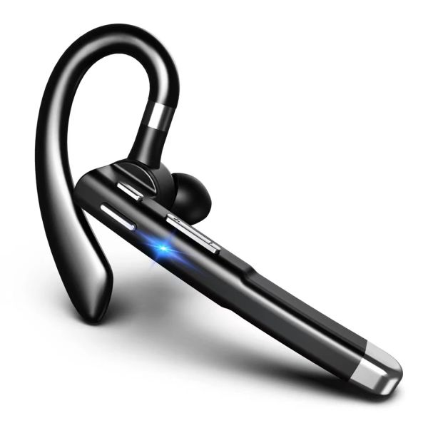 Cuffie Aimitek Bluetooth 5.0 Auricolare singolo Cuffie sportive wireless per affari Cuffie per auto portatili Microfono con gancio per l'orecchio per Smartphone