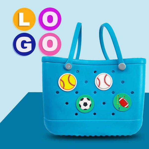 HBP Non-brand Custom Summer PVC Gomma Silicone Eva Bag Charms Accessori Decorazioni Inserisci X Large Tote Handbag Beach Bogges Bag