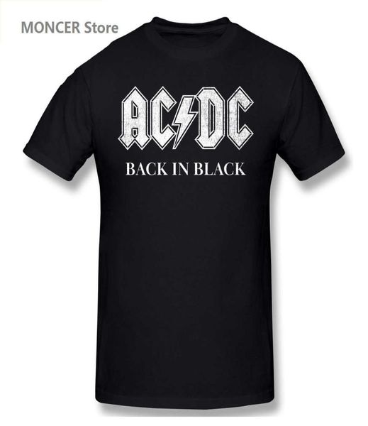 Мужские футболки AC DC Back In Black Футболка Мужская женская футболка с коротким рукавом с графикой Футболки брендов Футболки T2210063534047