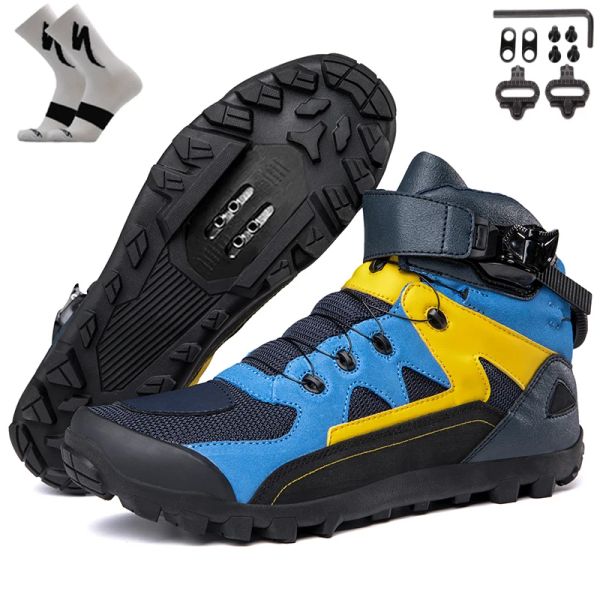 Calçados QQJCS1989 Inverno de alta qualidade MTB Sapatos Mens Caminhadas Cycl Sapatos Ciclismo Sapatos HighCut MTB Cascalho Estrada Bicicleta Sapatilhas 3950