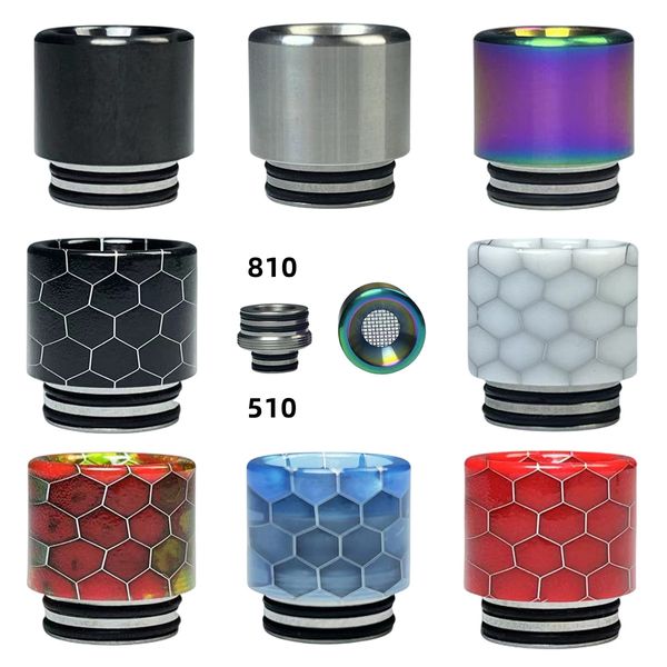 810/510 2-in-1 Anti-Frittieröl Streifen Epoxidharz Drip Tips Mundstück Neueste Wide Bore Driptip für Drag 4 810 Tank Zubehör