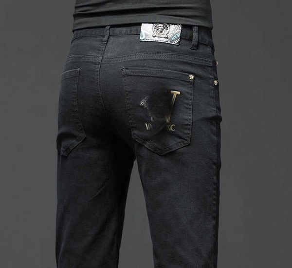 Jeans da uomo firmati jeans 2023FW jeans strappati jacquard lettera autunno inverno stile europeo e americano, pantaloni moda pesanti LL, nave libera FXF8