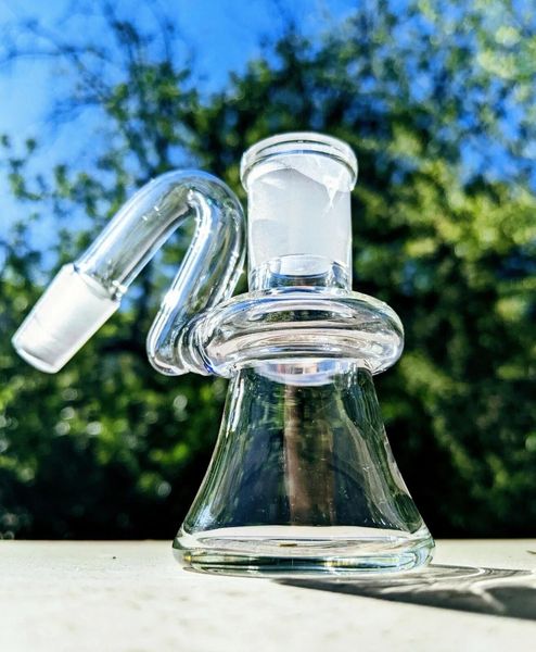 Mini raccoglitore di cenere di vetro a secco 14mm Raccoglitore di acqua per bong in vetro narghilè Trasparente Bubbler Ashcatcher 45 90 gradi ZZ