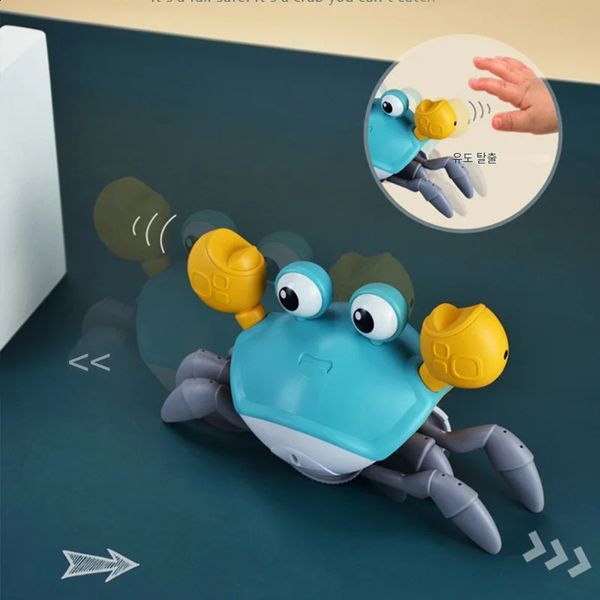 Induktion Escape Crab Rehoargable Electric Pet Musical Childrens Geburtstagsgeschenke Interaktiv lernen, Spielzeug zu besteigen 240318