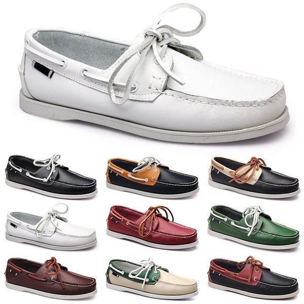 Scarpe casual da uomo Nero Tempo libero Silvers Taupe Dlives Marrone Grigio Rosso Verde Walking Low Soft Multis Pelle Sneakers da uomo Scarpe da ginnastica da esterno Scarpe da barca Traspiranti BB001