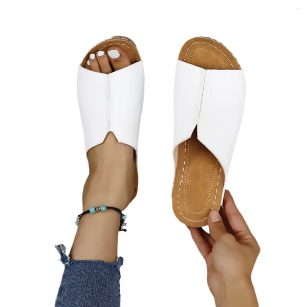 Sandaletler büyük boyutlu bayanlar kama-toe balık ağız moda basit ışık slip-on terlik kadın zapatos de mujer