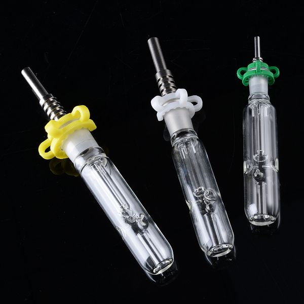 Glas Nector Collector Quarz Nägel Kits 10mm 14mm 18mm Male Joint Dab Straw Dabber Dish Mini Oil Rigs Heady NC Set Mini Dab Rigs NC09