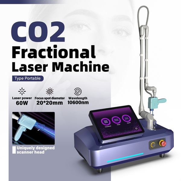Máquina fracionária da beleza do poder do tratamento do laser do CO2 para o equipamento facial da beleza da remoção das cicatrizes da acne do resurfacing da pele