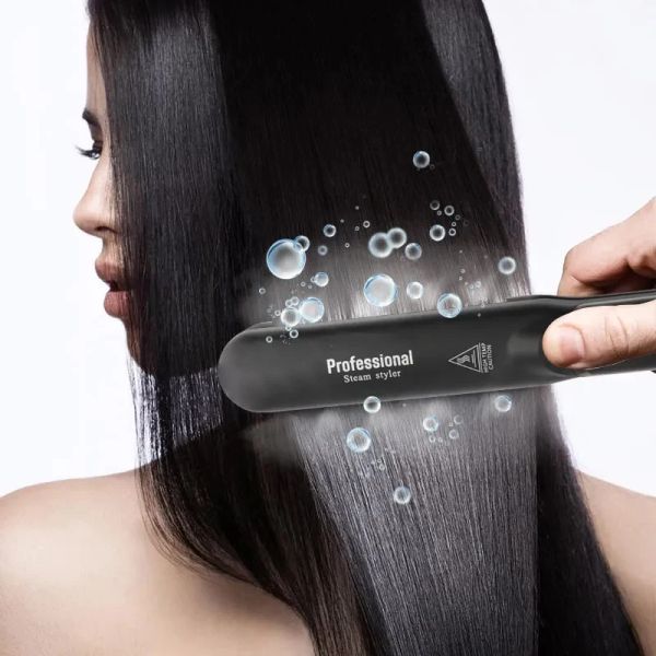 Ferros SAHE Vapor Alisador de Cabelo Placas de Revestimento Cerâmico Display LCD Flat Iron MCH Aquecimento Ferramentas de Estilo de Cabelo com Função Infravermelha