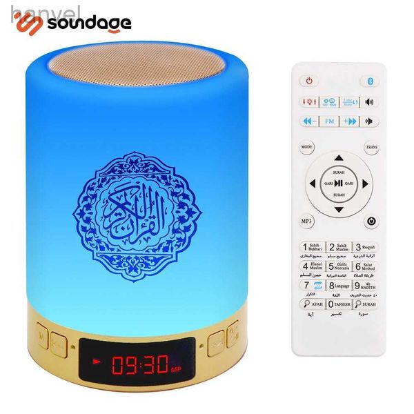 Tragbare Lautsprecher, islamischer kabelloser tragbarer Koran-Lautsprecher, LED-Nachtlicht, Koran-Lampe mit AZAN-Uhr, MP3-Player, muslimisches Geschenk, Veilleuse Coranique 24318