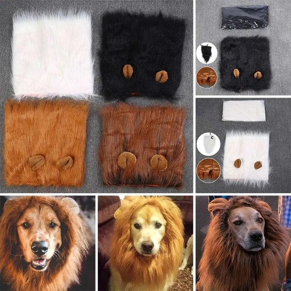 Köpek giyim kapşonlu Noel kıyafetleri aslan modelleme peruk kapağı şapka evcil hayvan cosplay kıyafetleri mane kostüm