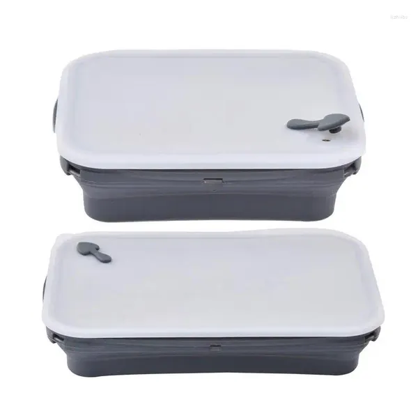 Louça dobrável recipiente de silicone microware recipientes de armazenamento ao ar livre portátil cozinha preservação freezer caixa