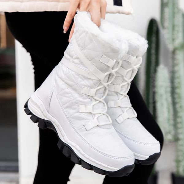 Stivali da donna stivali da neve stivale stivale denshi stivali senza frittelle da donna scarpe da donna scarpe invernali di pelliccia bianca calda botas mujer super denso