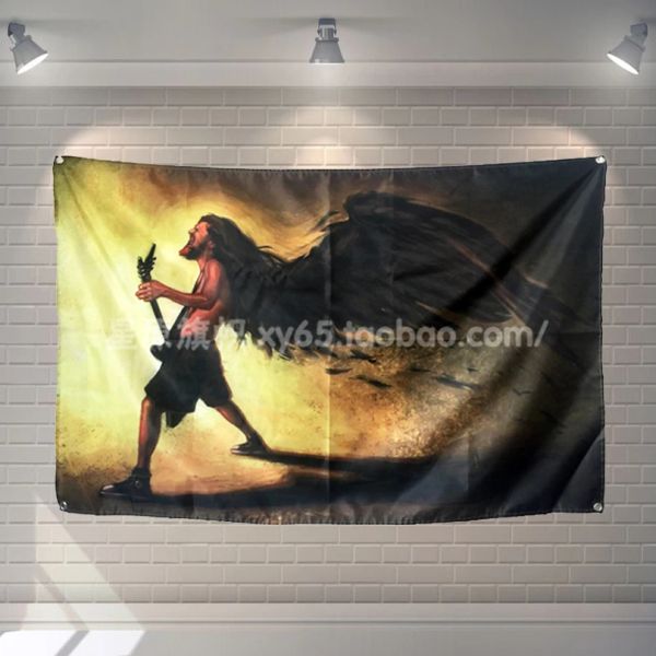Gitarre „Pandora Gitarrist DIMEBAG“ Rock Sänger Poster Metall Musik Aufkleber Band Logo Flagge Banner Wandkarte Wandkunst Heimdekoration