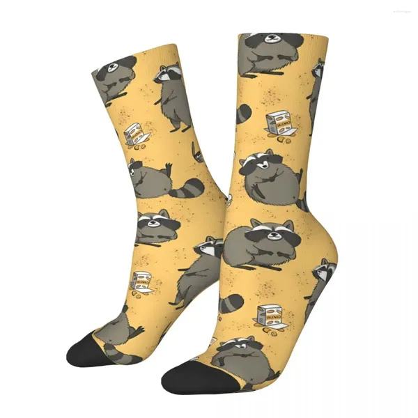 Herrensocken, lustige Happy-Socken für Männer, Rascally Hip Hop, Waschbär, Tierqualität, bedruckt, Crew, lässiges Geschenk