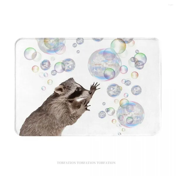 Tappeti Raccoon Zerbino antiscivolo Bolle Il bagno Tappetino da cucina Tappeto da preghiera Decorazione per interni