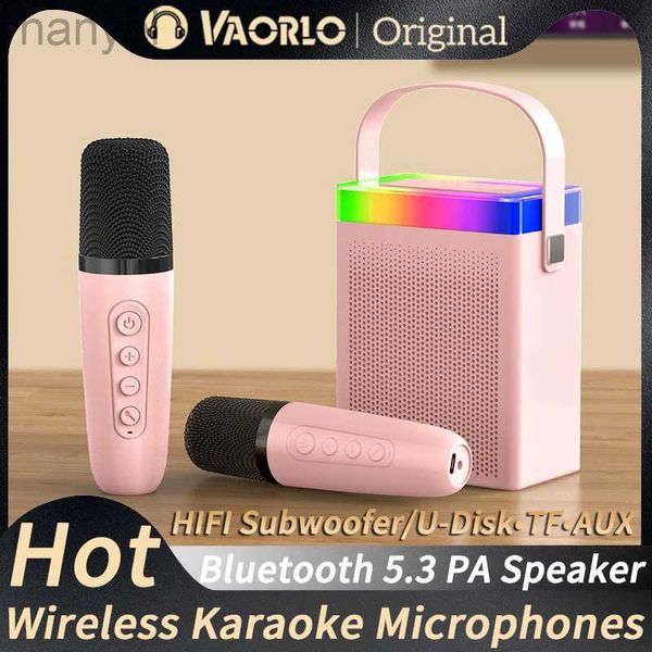 Taşınabilir Hoparlörler Vaorlo Çift Mikrofonlar Kablosuz Karaoke Makinesi Bluetooth PA Hoparlör KTV DSP HIFI Surround Subwoofer Desteği TF/U-Disk/AUX Play 24318