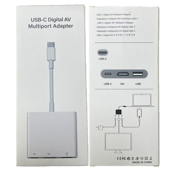 OEM USB-C 3.1 Tipo-C para 4K HD-Out 1080p Conectores USB-C Digital AV Multiport Adapter OTG USB 3.0 HUB Charger para Macbook 12