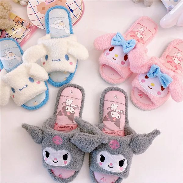 Botas de estilo japonês, dedos abertos de anime Sapateiros internos de anime Kawaii Sapatos para casa Woman Woman Flat Nonslip Cartoon Gifts for Girl Blue Pink