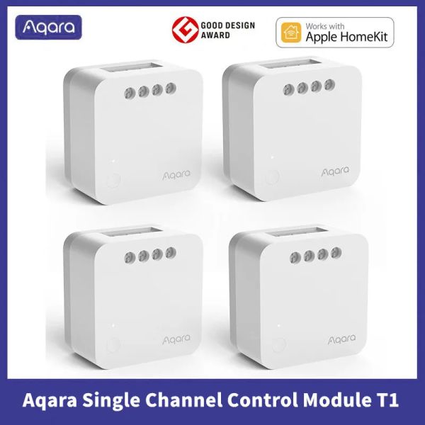 Steuern Sie das Aqara-Einkanal-Steuermodul T1 Zigbee 3.0 Wireless Relay Controller 1 Kanal No Neutral Remote Work mit Apple Homekit