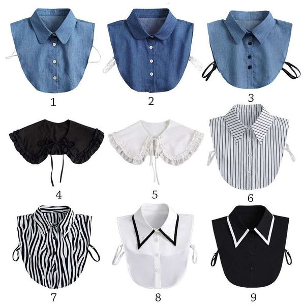 Neues, gefälschtes, abnehmbares Vintage-Hemd für Damen, Bluse, Pullover, falscher Kragen, Revers, Krawatte