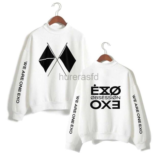 Erkek Hoodies Sweatshirts Kpop Exo Yeni Albüm Altıncı Albüm Takıntısı Bir Exo Baskı Kadınlar/Erkek Yaka Sweatshirt Sıradan Turtlenecks Giysileri 24318