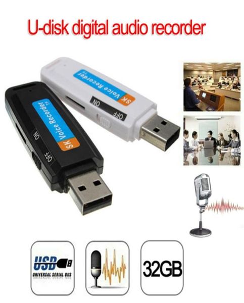 Mini USB Disk Dijital Ses Ses Kaydedici Kalem Şarj Cihazı USB Flash Drive WAV Ses Kayıt Desteği TF Kart 32GB1123458