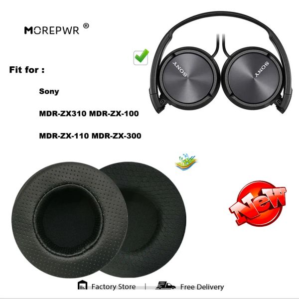 Acessórios morepwr nova atualização substituição almofadas de ouvido para sony mdr zx310 zx100 zx110 zx300 peças fone ouvido almofada couro veludo earmuff