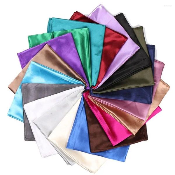 Schals Weicher Satin-Seidenschal, modisch, 90 cm, leicht, reine Farbe, Schal, Hijab, Kopftuch, quadratischer Hals, Sandbeach