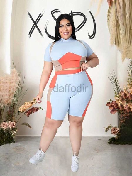 Fatos femininos tamanho grande agasalho roupas de verão feminino esporte superior shorts conjunto plus size terno atacado dropshipping 24318