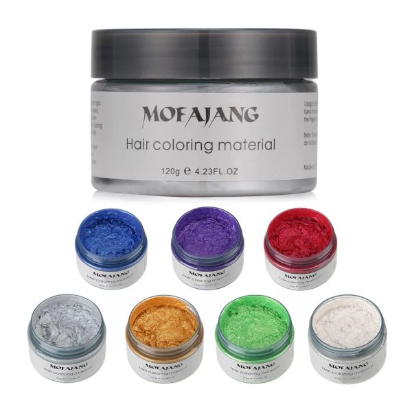 Colore MOFAJANG unisex fai da te colore dei capelli cera fango crema colorante modellazione temporanea 7 colori disponibili