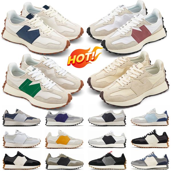 Novo 327 Running Shoes Mulheres Mens Designer 327 Sneakers Sea Salt vermelho bege branco preto cinza feijão leite camelo branco jogging andando esporte treinadores