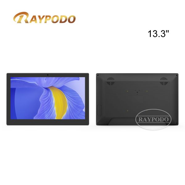 Tablet PC Android 11 PoE da 13,3 pollici con supporto a parete RAYPODO con colore bianco o nero