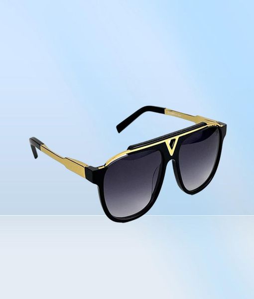 occhiali da sole vintage da uomo 0937 piastra combinata in metallo con piastra quadrata, forte lente UV400 in formato euro con scatola3081466