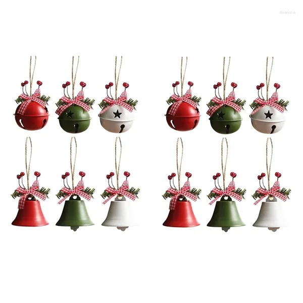 Articoli per feste Decorazioni natalizie Campane artigianali Ornamenti Jingle in metallo Fattoria Merry Tree Decor per la casa