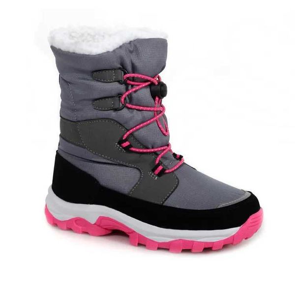 HBP Scarpe casual per bambini invernali all'ingrosso senza marchio Ragazze Antiscivolo Comfort Impermeabile Addensare Stivali da neve caldi Scarponi da esterno per bambini